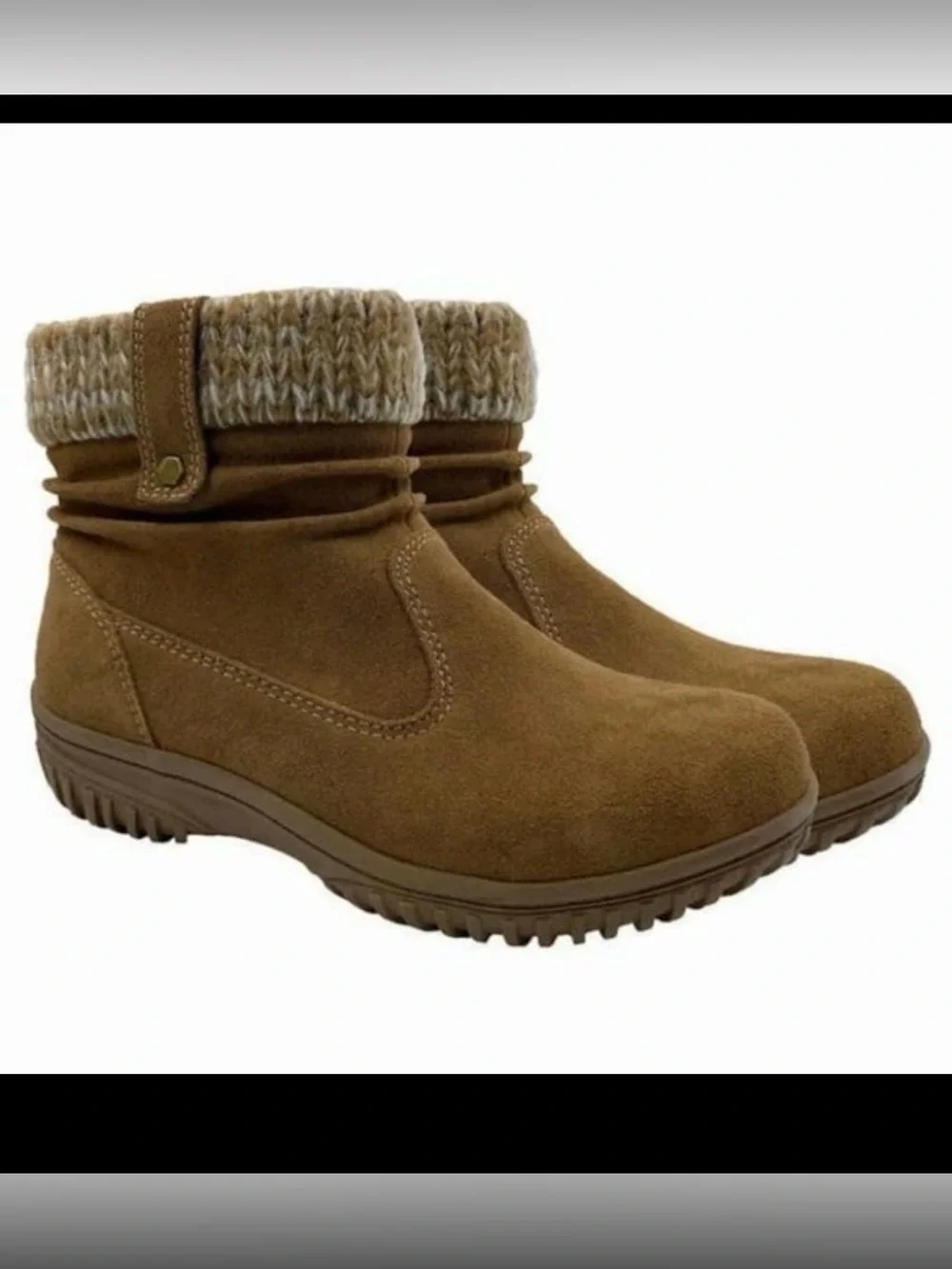 KHOMBU Women's Laura All Weather Ankle Suede Snow Boots ~ Chesnut~ size 8 M